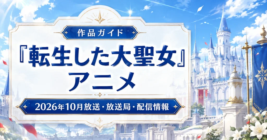 『転生した大聖女は、聖女であることをひた隠す』の2026年10月放送・放送局・配信情報を解説する作品ガイドのアイキャッチ画像