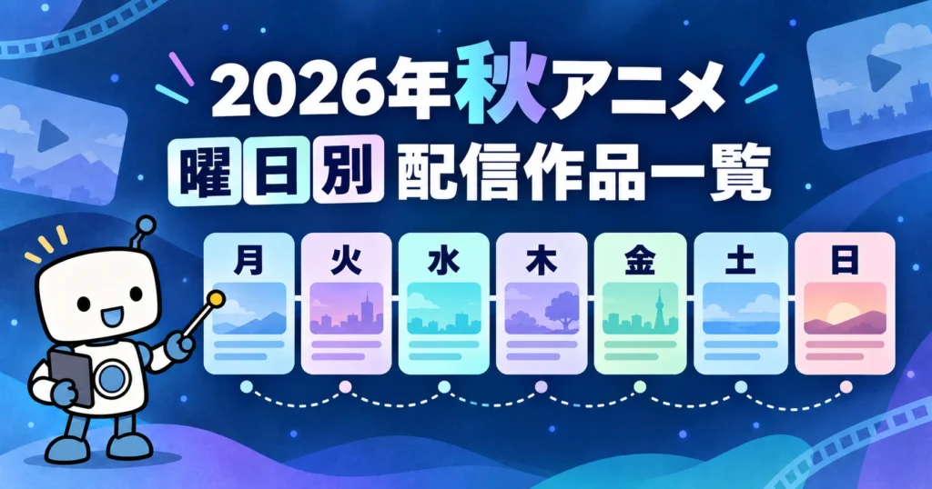 dアニメストアの2026年秋アニメを曜日別に探せる配信作品一覧